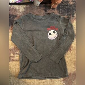 🔮 Disney Jack Skellington Kids Long Sleeve Shirt - Gray Size 8